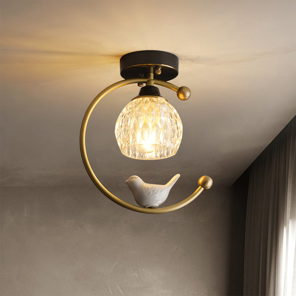 Modern Solid Brass Flush Mount Ceiling Light