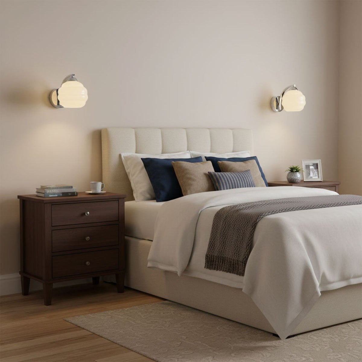 Modern Iron and Glass Wall Sconce With Warm LED Glow