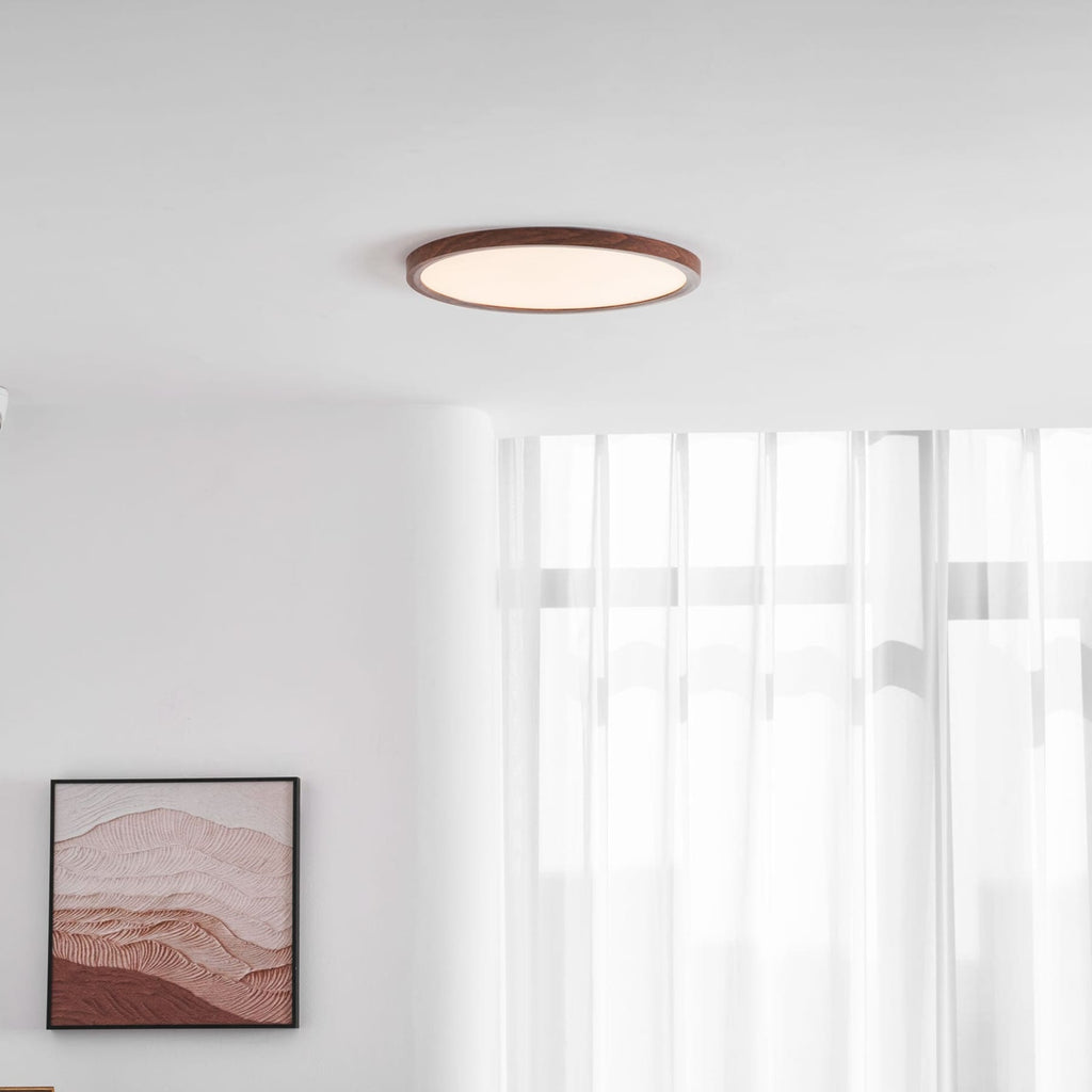 Minimalist Wood Flush Mount Ceiling Light With Slim Profile