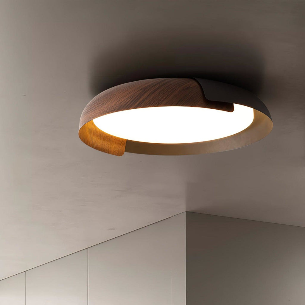 Modern Wood Flush Mount Ceiling Light for Living Room