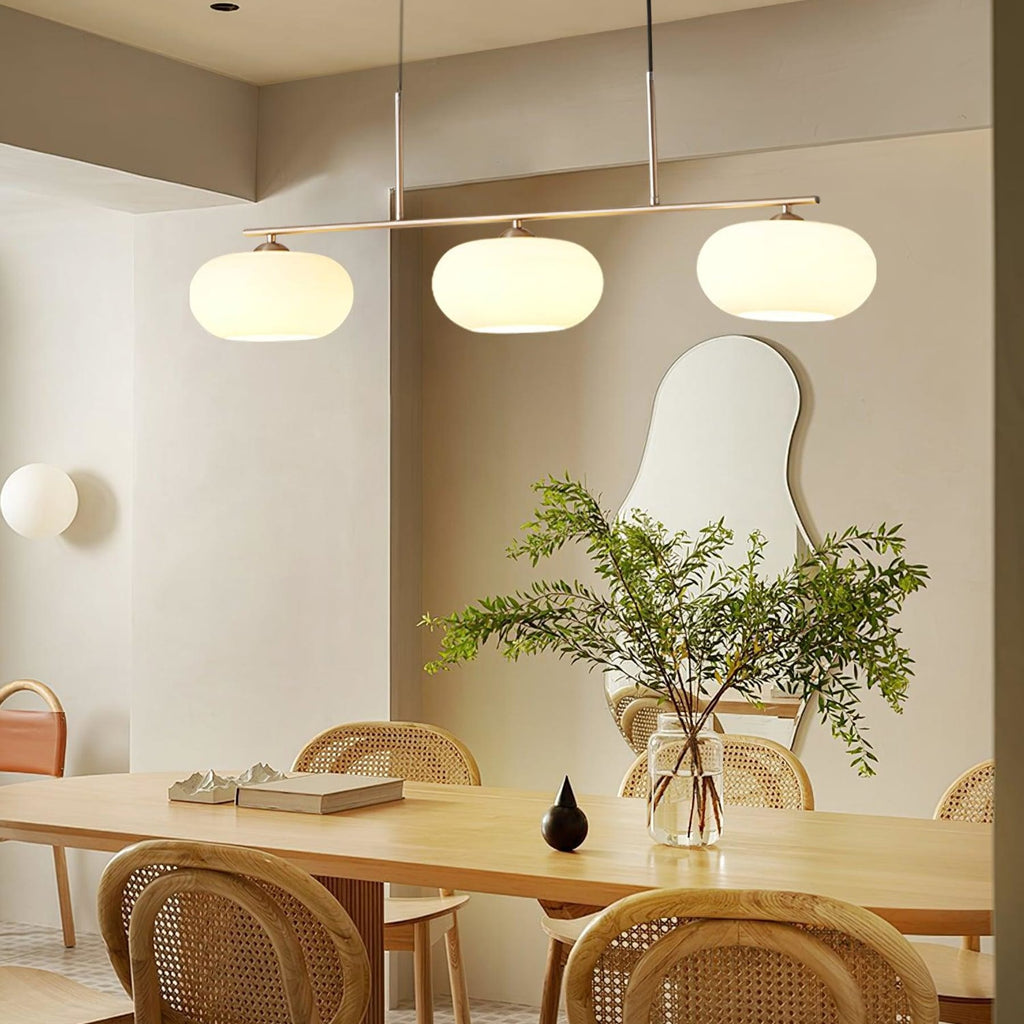 Modern Glass Pendant Light With Tri-Color LED Glow