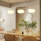 Modern Glass Pendant Light With Tri-Color LED Glow