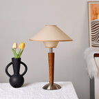 Modern Wood Table Lamp With Fabric Shade for Living Room