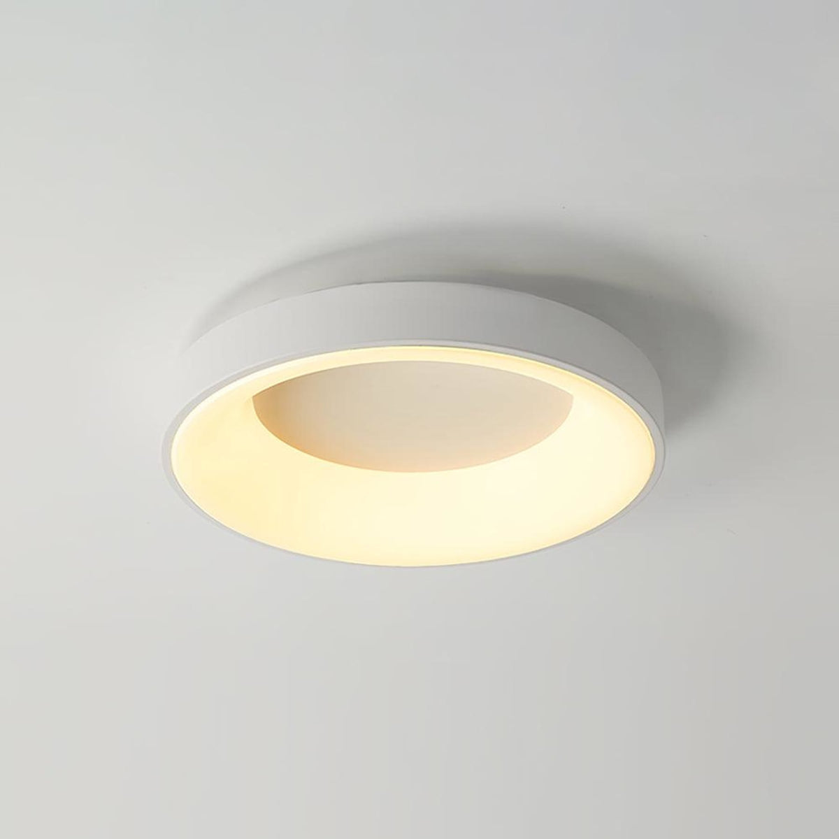 Modern Wrought Iron Flush Mount Ceiling Light With Tri-Color LED Glow