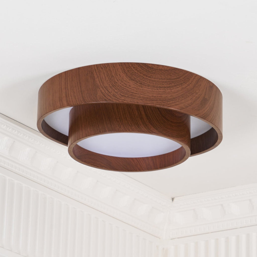 Scandinavian Wood Flush Mount Ceiling Light for Living Room