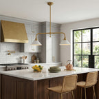 Modern Brass Pendant Light With Ceramic Shades for Dining Room