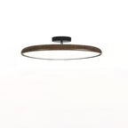 Scandinavian Wood-Effect Flush Mount Ceiling Light With Tri-Color Glow