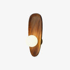 Modern Wood and Glass Wall Sconce for Living Room