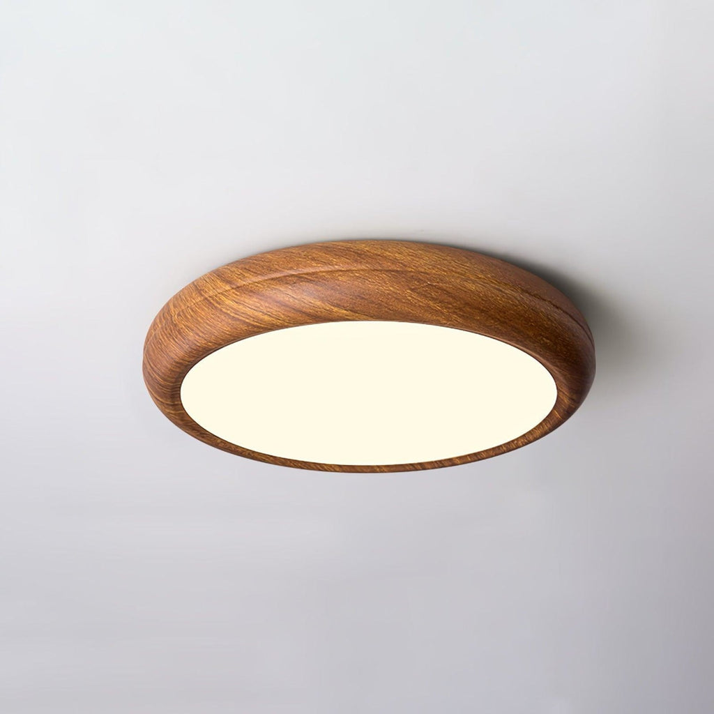 Scandinavian Wood Flush Mount Ceiling Light for Living Room