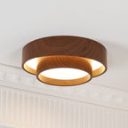 Scandinavian Wood Flush Mount Ceiling Light for Living Room