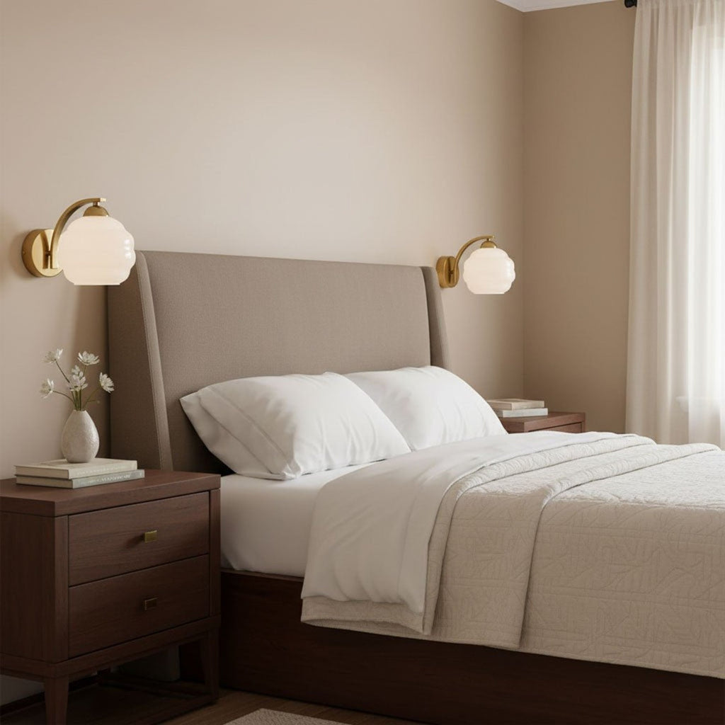 Modern Iron and Glass Wall Sconce With Warm LED Glow