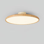 Scandinavian Wood-Effect Flush Mount Ceiling Light With Tri-Color Glow
