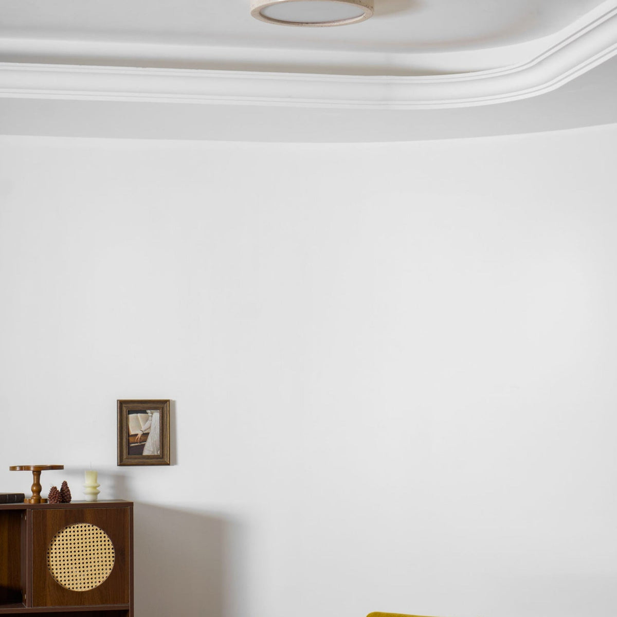 Modern Travertine Flush Mount Ceiling Light With Slim Profile