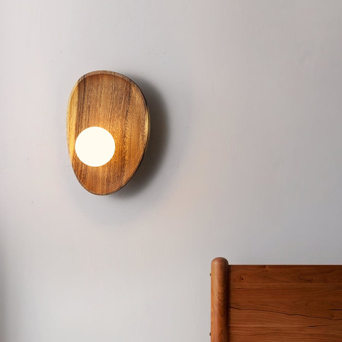 Modern Wood and Glass Wall Sconce for Living Room