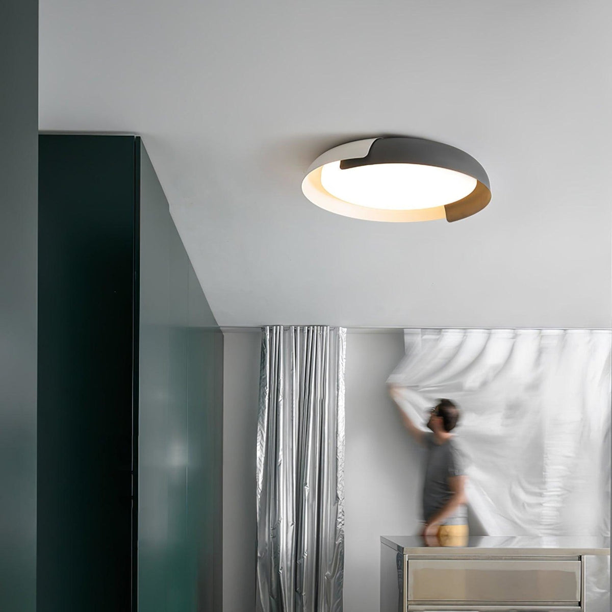 Modern Wood Flush Mount Ceiling Light for Living Room
