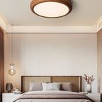 Scandinavian Wood Flush Mount Ceiling Light for Living Room