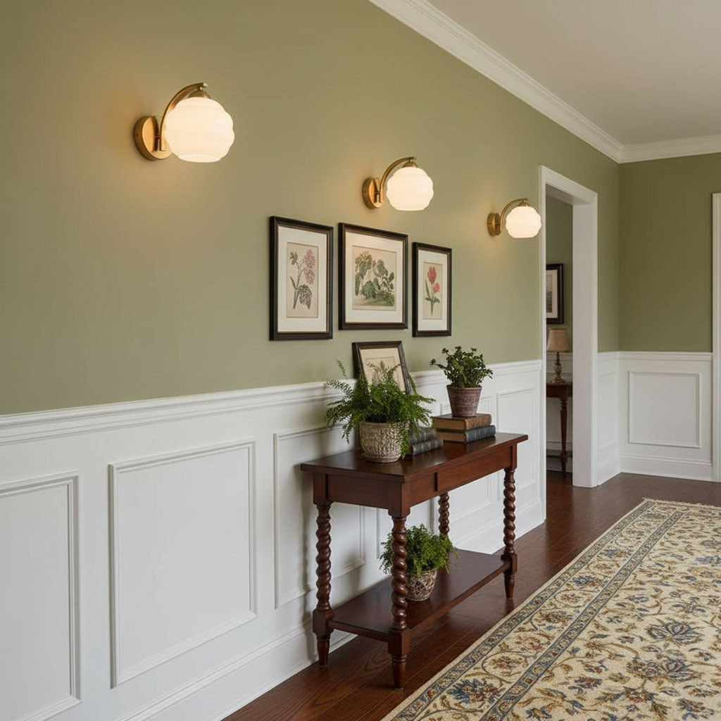 Modern Iron and Glass Wall Sconce With Warm LED Glow