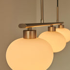 Modern Glass Pendant Light With Tri-Color LED Glow