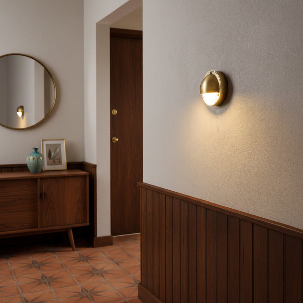 Modern Copper Wall Sconce With Dimmable Tri-Color Glow