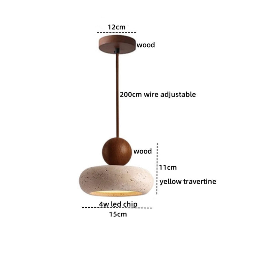 Modern Wood And Concrete Pendant Light With Warm LED Glow