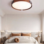 Scandinavian Wood Flush Mount Ceiling Light With Slim Low-Profile Design
