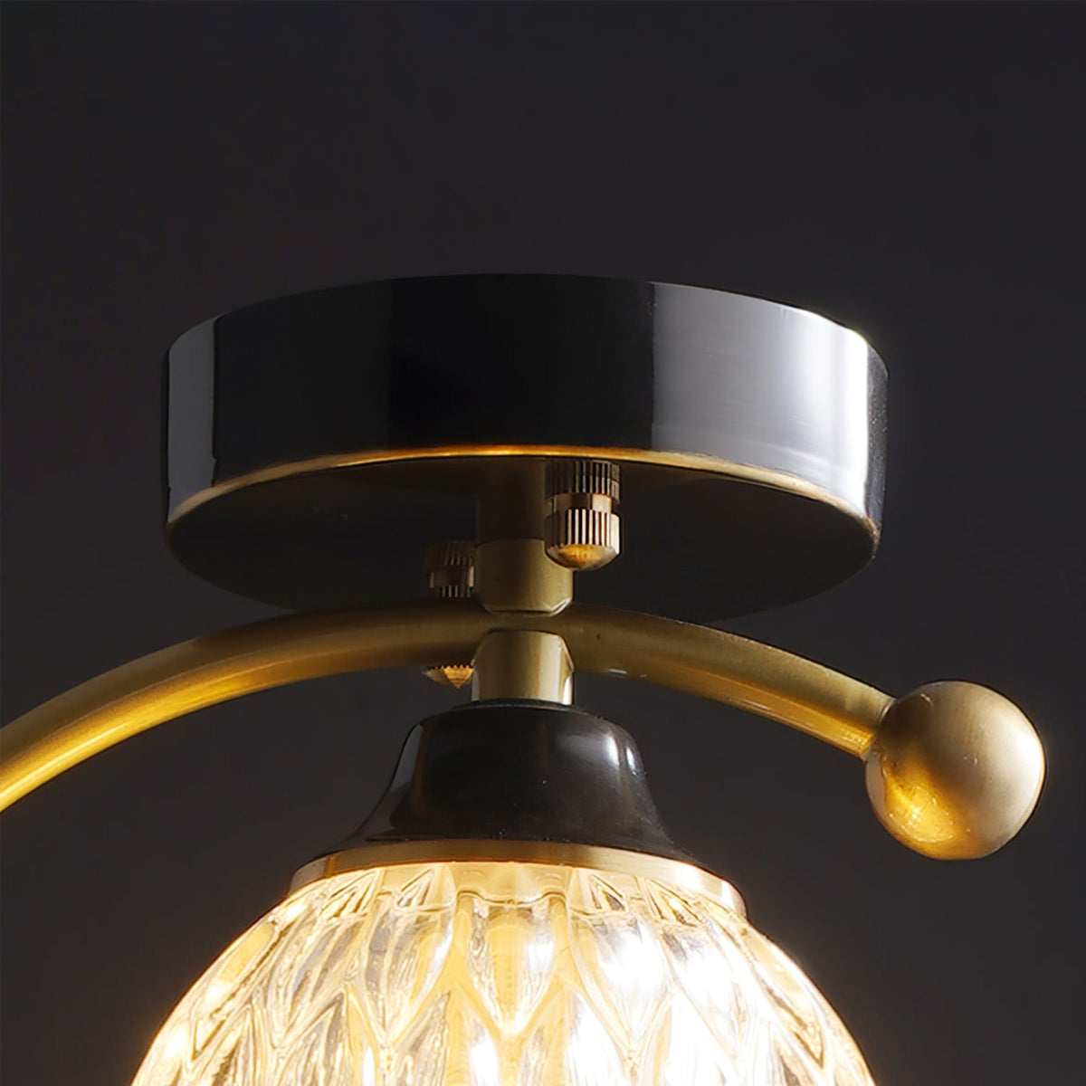 Modern Solid Brass Flush Mount Ceiling Light
