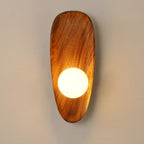 Modern Wood and Glass Wall Sconce for Living Room
