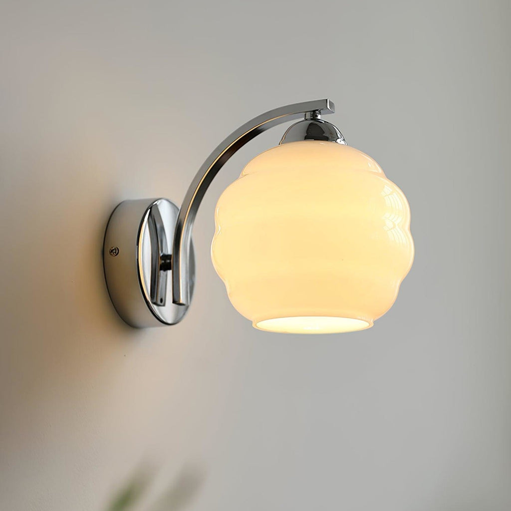 Modern Iron and Glass Wall Sconce With Warm LED Glow