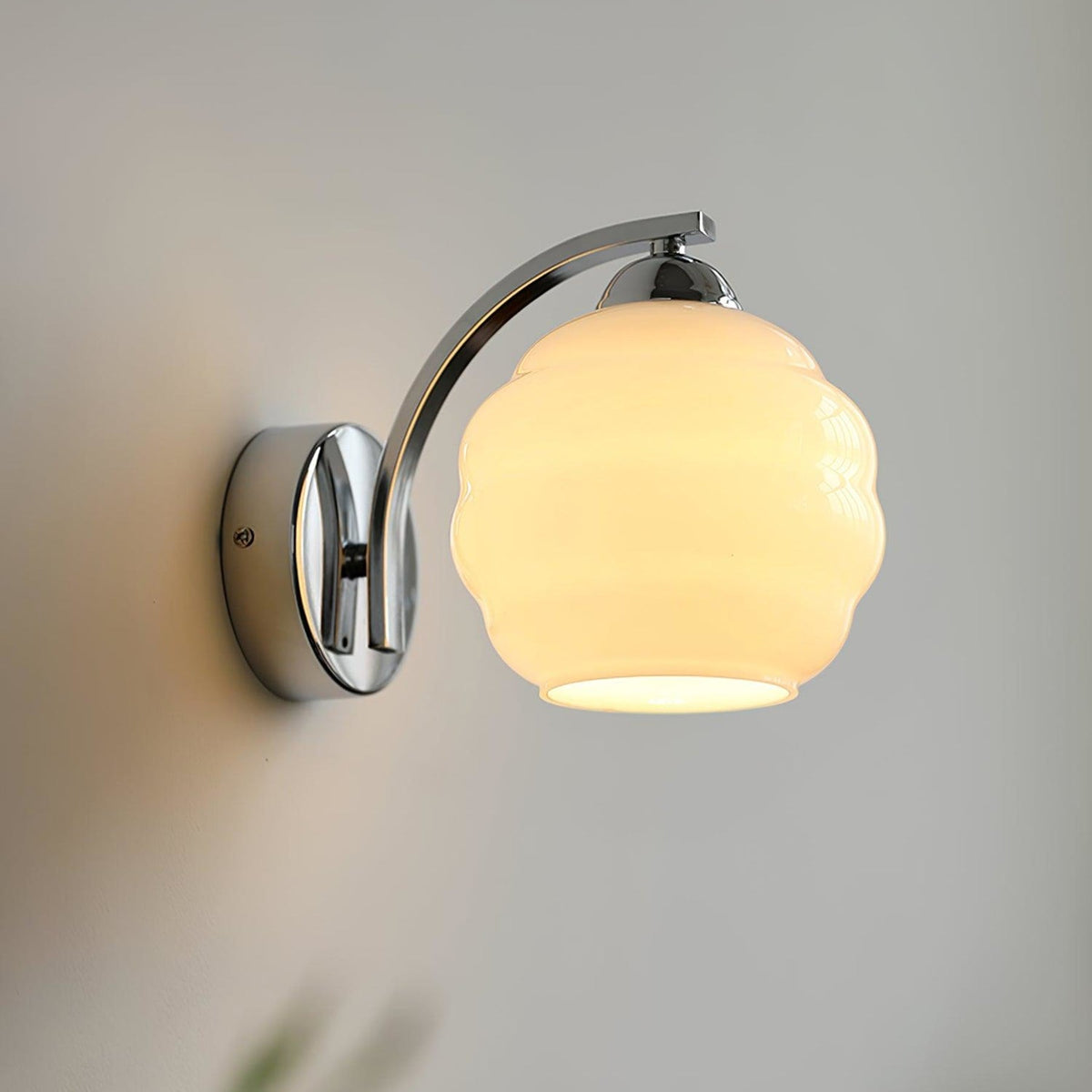 Modern Iron and Glass Wall Sconce With Warm LED Glow