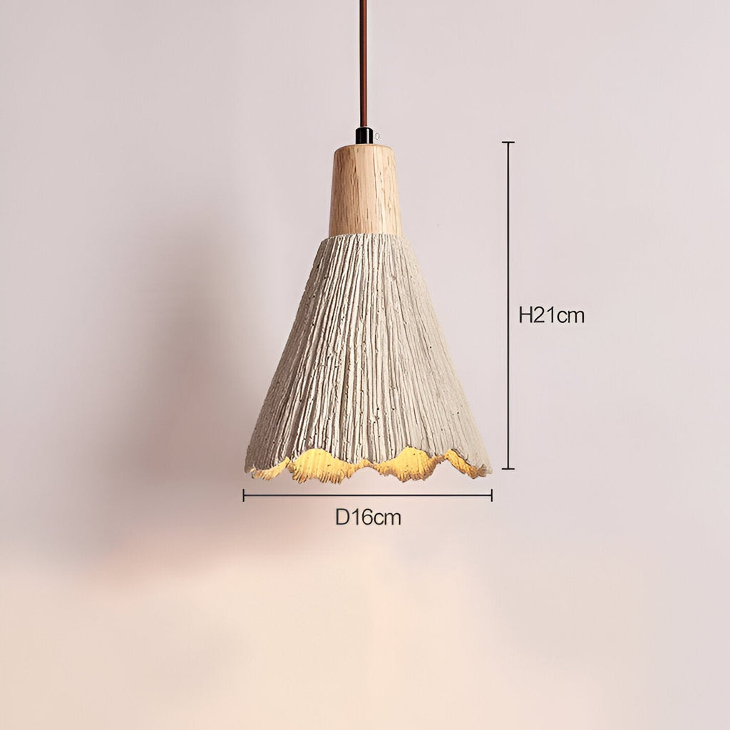 Cream Wabi-Sabi Cement Pendant Light With E26 LED Light