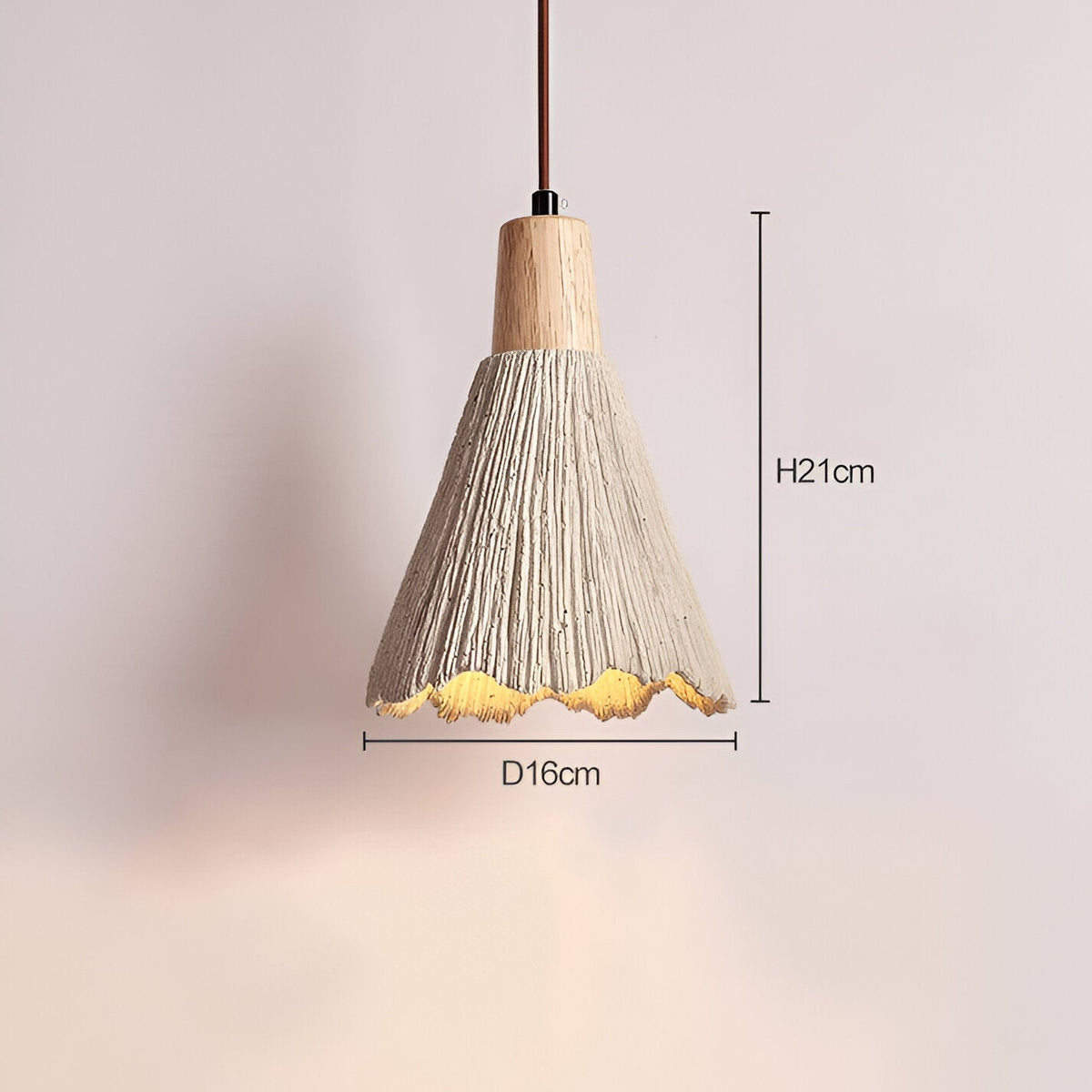 Cream Wabi-Sabi Cement Pendant Light With E26 LED Light