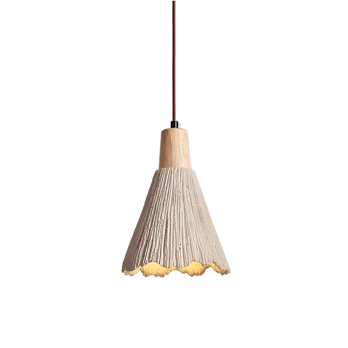Cream Wabi-Sabi Cement Pendant Light With E26 LED Light