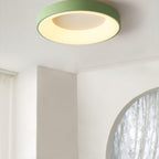 Modern Wrought Iron Flush Mount Ceiling Light With Tri-Color LED Glow
