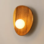 Modern Wood and Glass Wall Sconce for Living Room