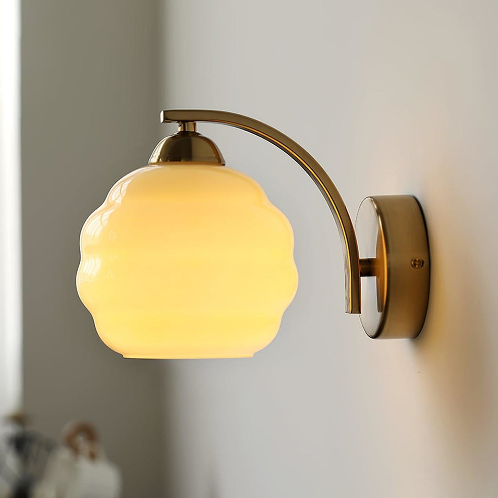 Modern Iron and Glass Wall Sconce With Warm LED Glow