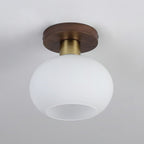 Modern Solid Wood Semi-Flush Ceiling Light for Living Room