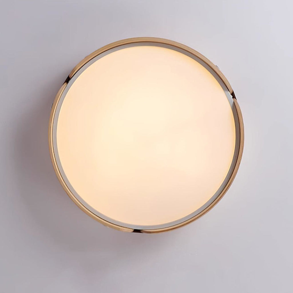 Scandinavian Wood Flush Mount Ceiling Light With Slim Low-Profile Design