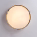 Scandinavian Wood Flush Mount Ceiling Light With Slim Low-Profile Design
