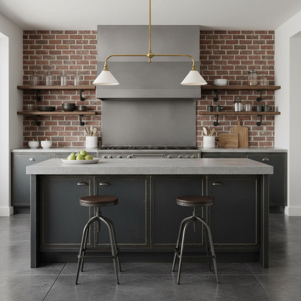 Modern Brass Pendant Light With Ceramic Shades for Dining Room