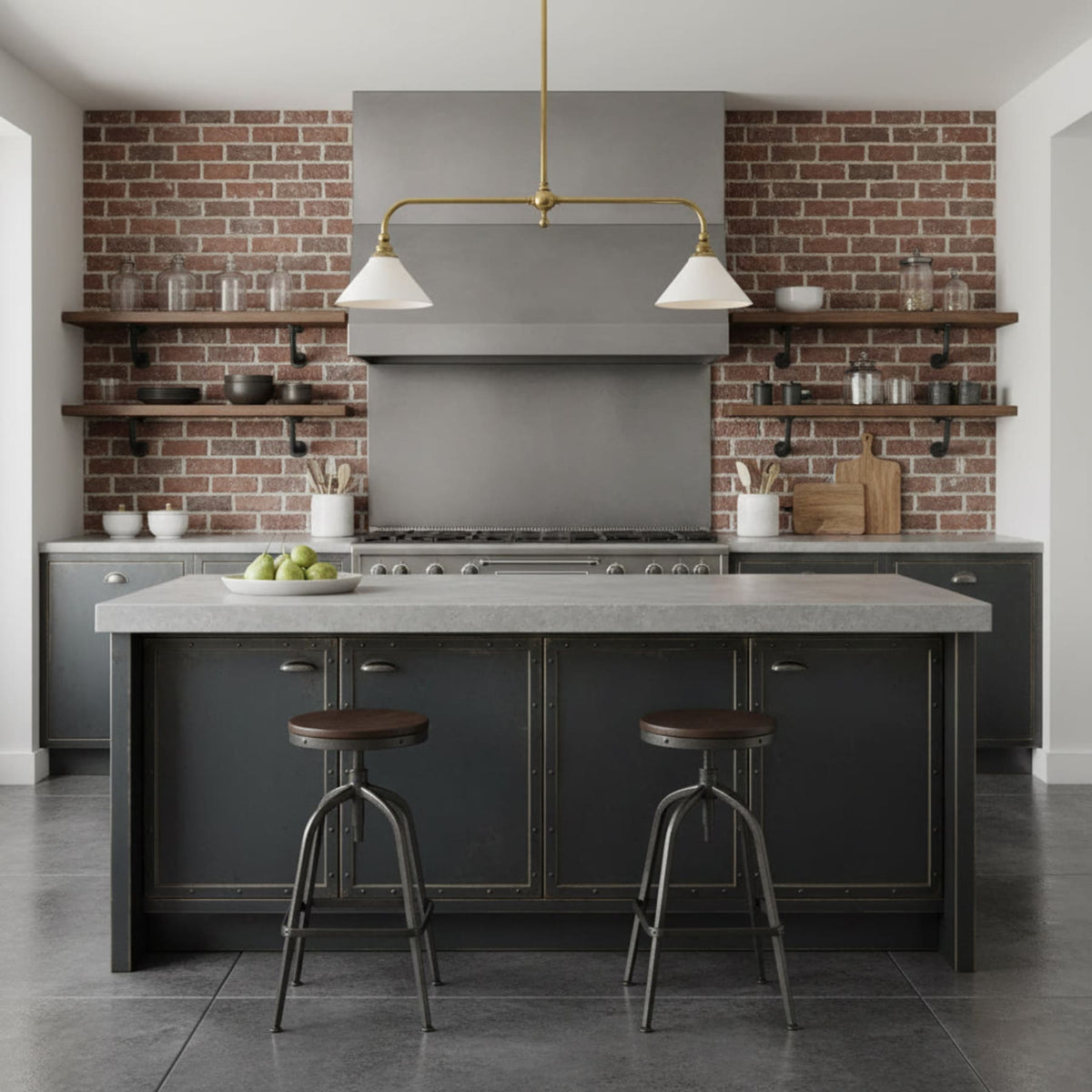 Modern Brass Pendant Light With Ceramic Shades for Dining Room