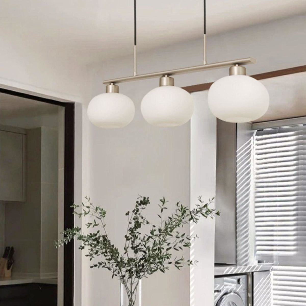 Modern Glass Pendant Light With Tri-Color LED Glow