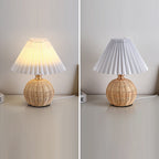 Bohemian Rattan Table Lamp With Tri-Color Warm Light