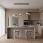 Modern Travertine Stone Pendant Light With Dimmable Remote Control