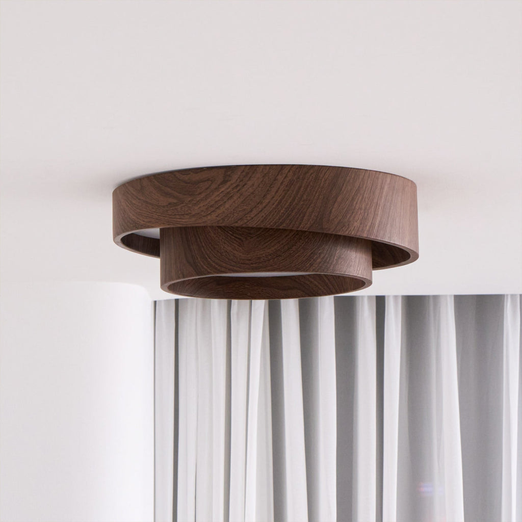 Scandinavian Wood Flush Mount Ceiling Light for Living Room