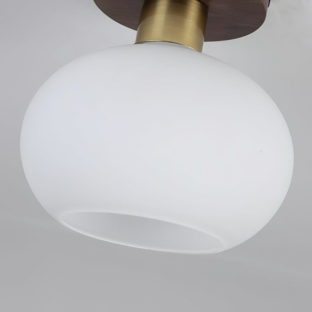 Modern Solid Wood Semi-Flush Ceiling Light for Living Room