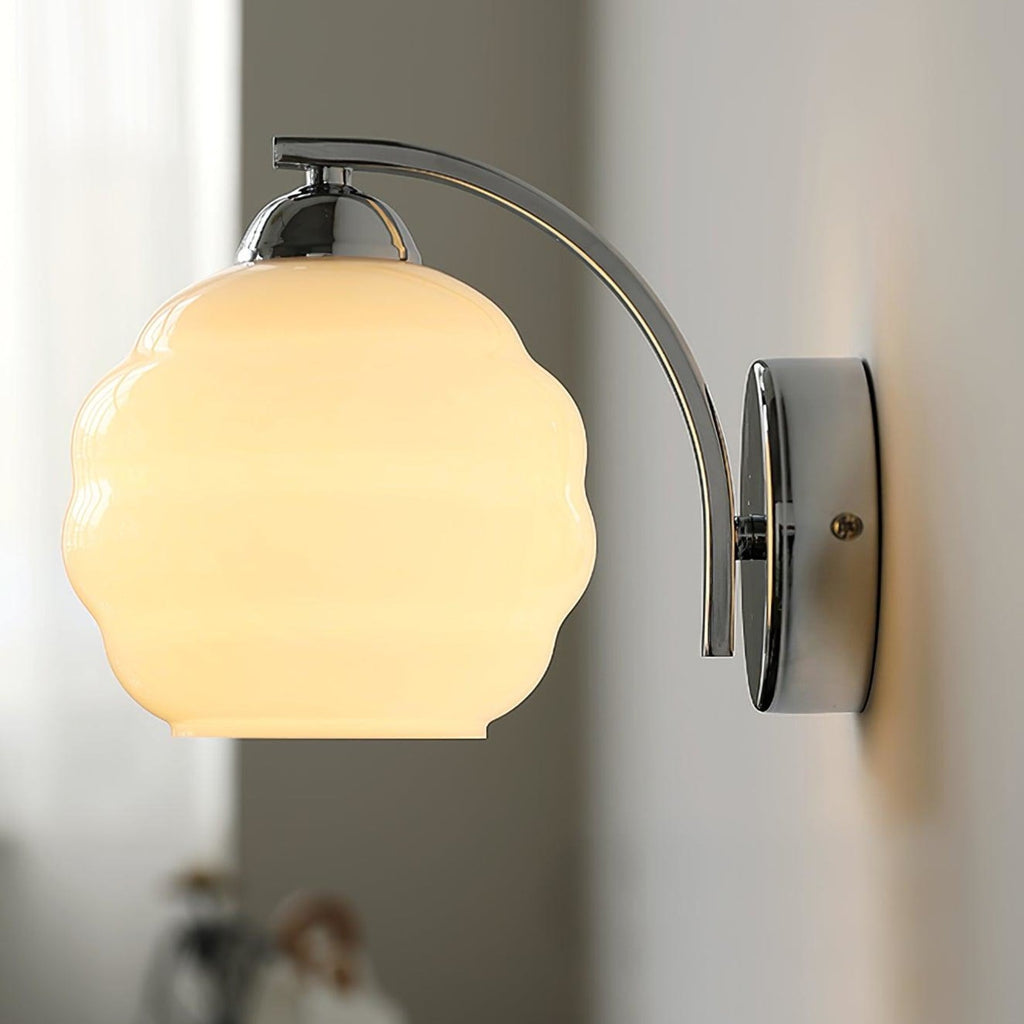 Modern Iron and Glass Wall Sconce With Warm LED Glow