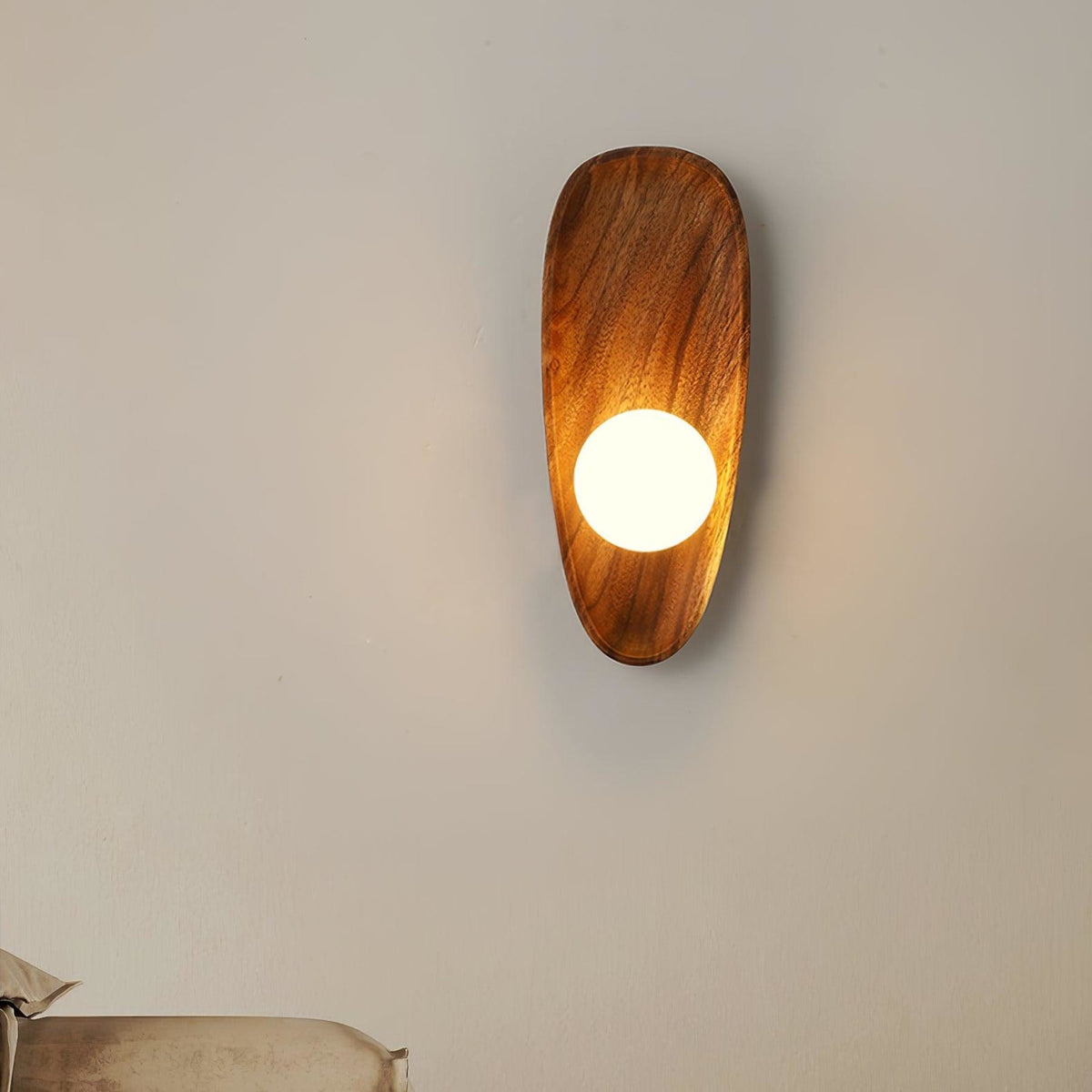 Modern Wood and Glass Wall Sconce for Living Room