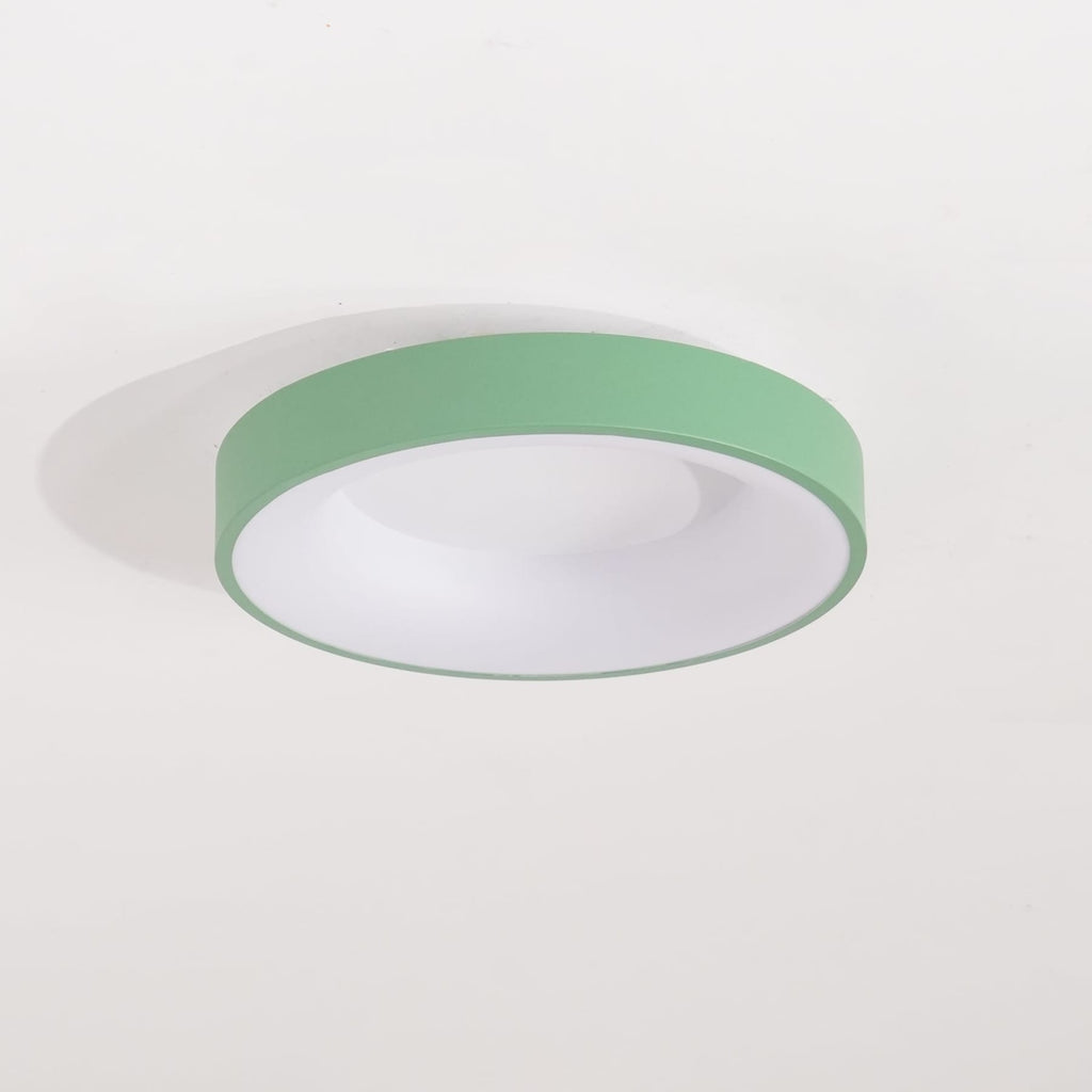 Modern Wrought Iron Flush Mount Ceiling Light With Tri-Color LED Glow