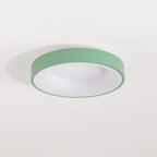 Modern Wrought Iron Flush Mount Ceiling Light With Tri-Color LED Glow