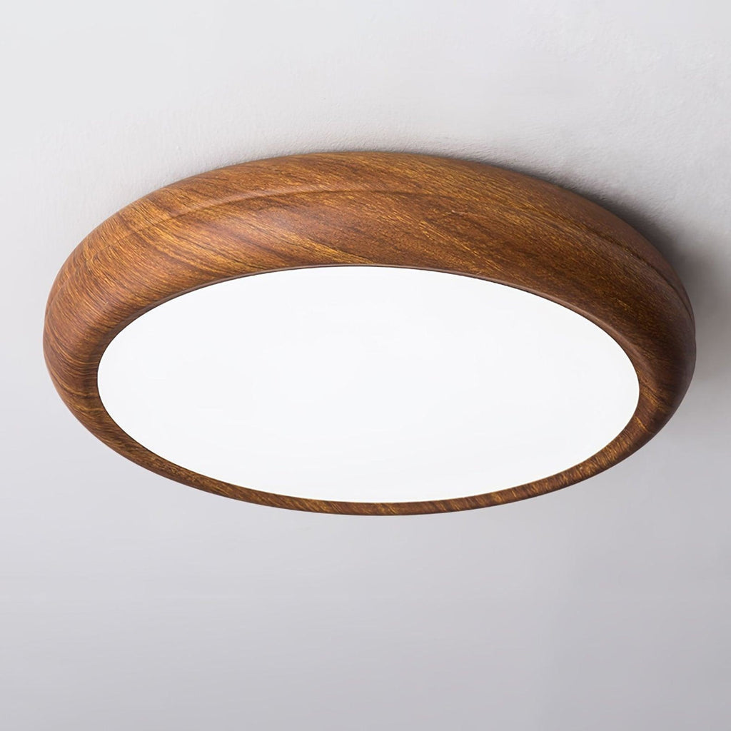 Scandinavian Wood Flush Mount Ceiling Light for Living Room